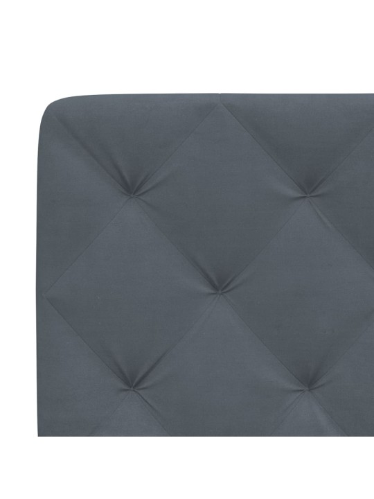 Gultas rāmis ar LED, tumši pelēks, 90x190 cm, samts