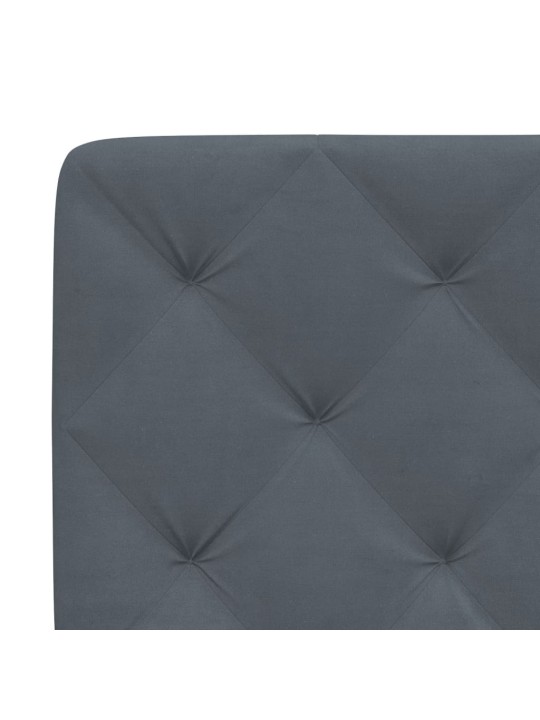 Gultas rāmis ar LED, tumši pelēks samts, 90x200 cm
