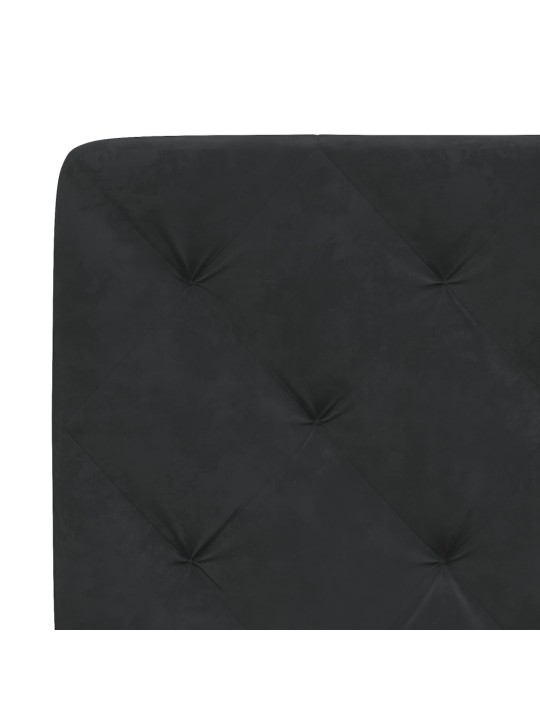 Gultas rāmis ar LED, melns, 90x200 cm, samts