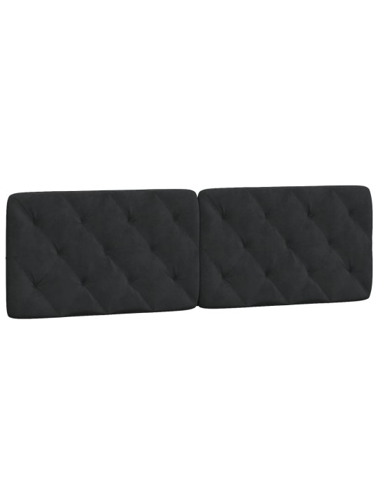 Gultas rāmis ar LED, melns, 160x200 cm, samts