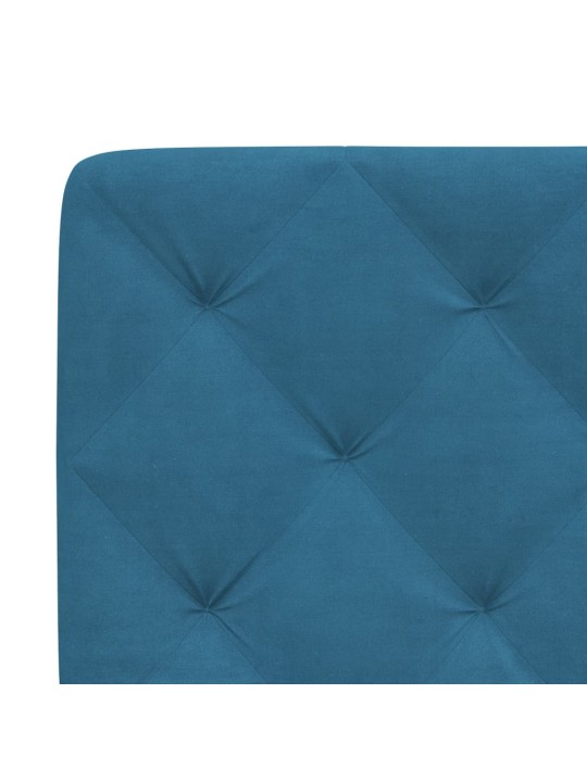 Gultas rāmis ar LED, zils, 160x200 cm, samts