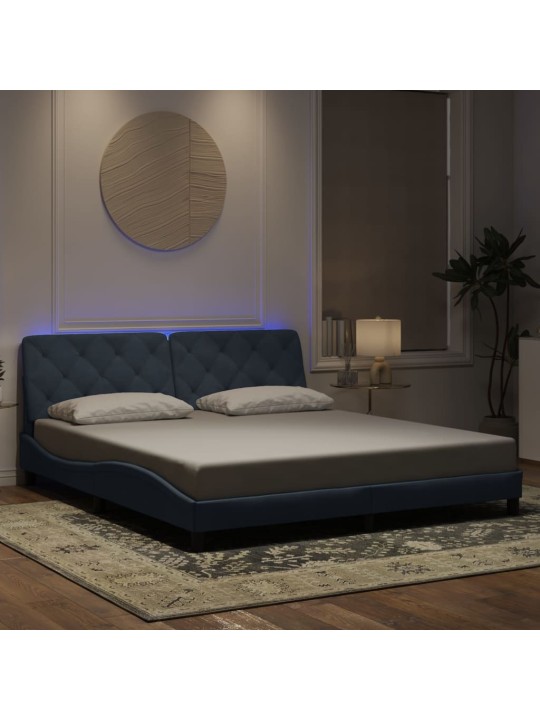 Gultas rāmis ar LED, tumši pelēks samts, 180x200 cm