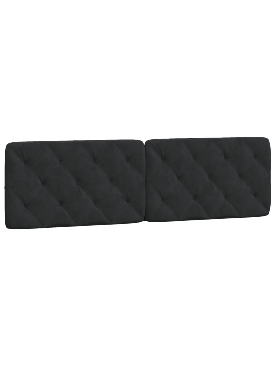 Gultas rāmis ar LED, melns, 180x200 cm, samts