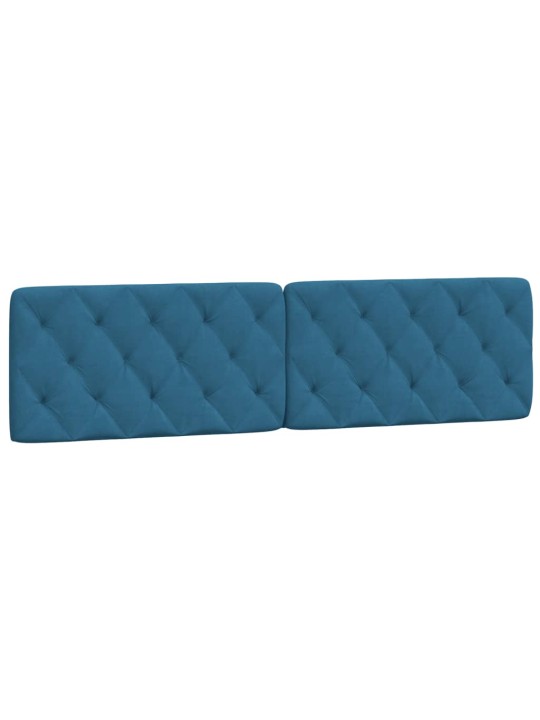 Gultas rāmis ar led, zils, 200x200 cm, samts