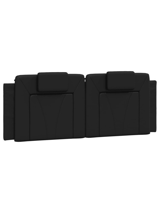 Gultas rāmis ar led, melns , 140x190 cm, mākslīgā āda