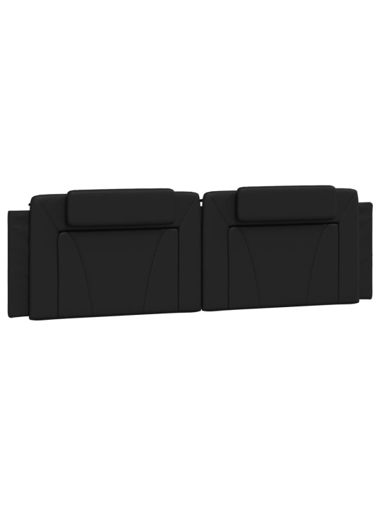 Gultas rāmis ar led, melns, 180x200 cm, mākslīgā āda