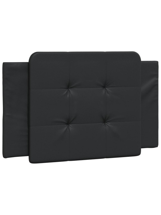 Gultas rāmis ar LED, melns, 90x190 cm, mākslīgā āda