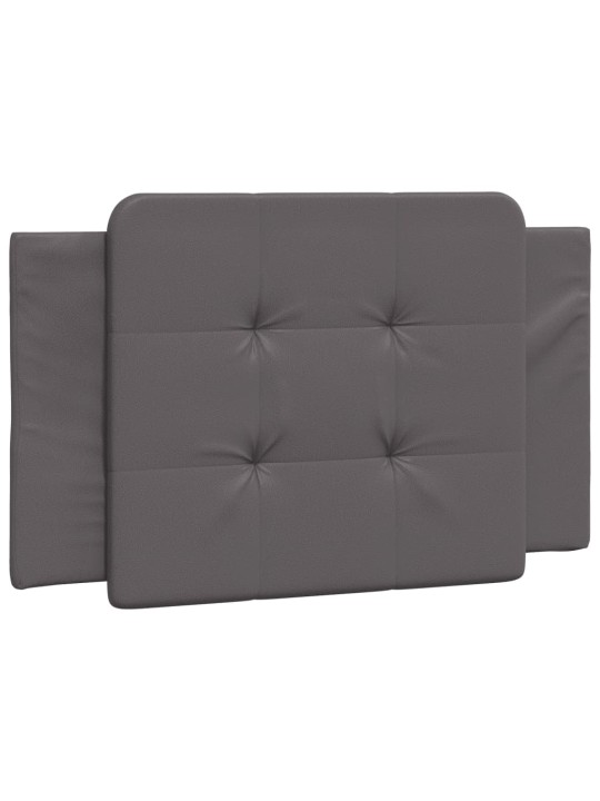 Gultas rāmis ar led, pelēks, 90x200 cm, mākslīgā āda
