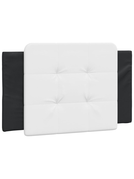 Gultas rāmis ar LED, melns un balts, 100x200 cm, mākslīgā āda