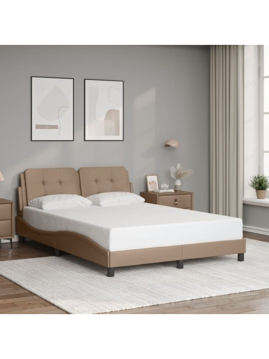 Gultas rāmis ar led, kapučīno, 120x200 cm, mākslīgā āda
