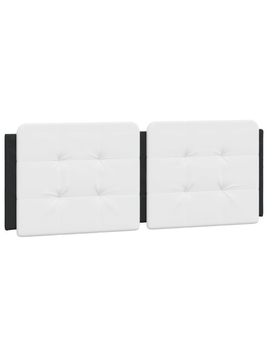 Gultas rāmis ar led, melns un balts, 120x200 cm, mākslīgā āda