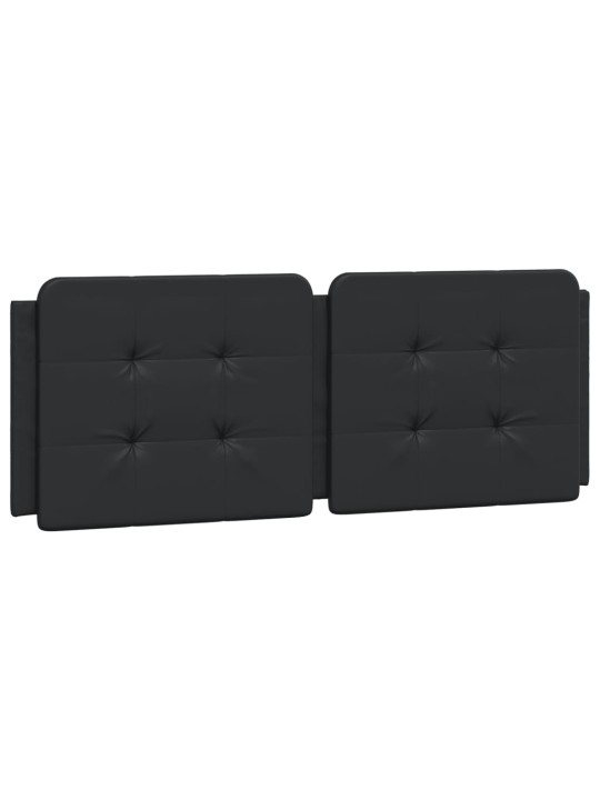 Gultas rāmis ar led, melns , 140x190 cm, mākslīgā āda