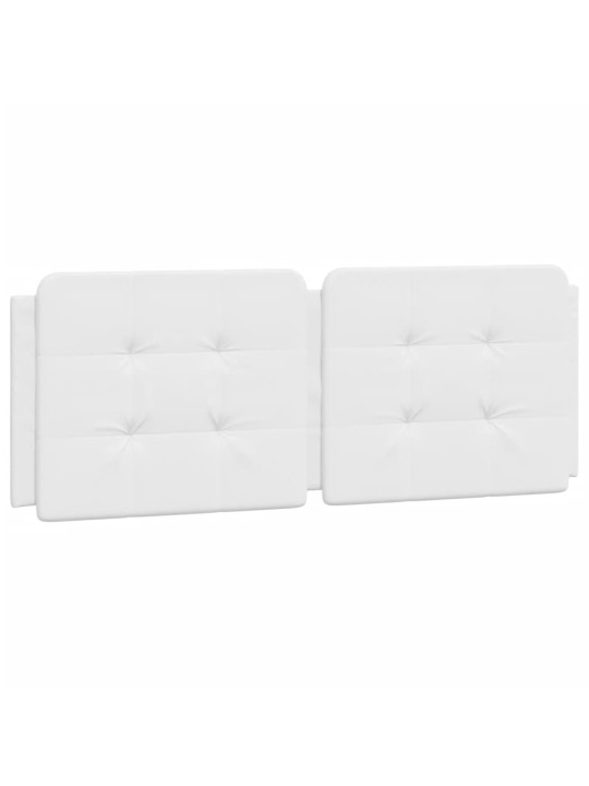 Gultas rāmis ar led, balts, 140x190 cm, mākslīgā āda