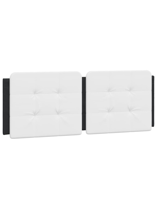 Gultas rāmis ar led, melns un balts, 140x190 cm, mākslīgā āda