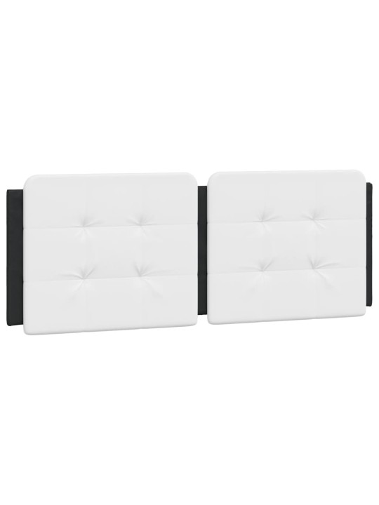 Gultas rāmis ar LED, melns un balts, 140x200 cm, mākslīgā āda