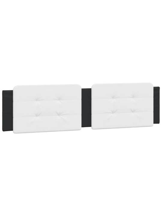 Gultas rāmis ar led, balts un melns, 160x200 cm, mākslīgā āda