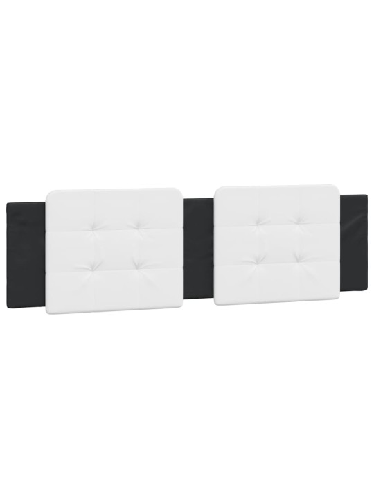 Gultas rāmis ar LED, melns un balts, 180x200 cm, mākslīgā āda