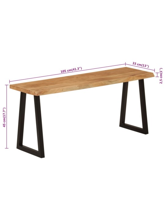 Sols, dabīgas formas malas, 105 cm, akācijas masīvkoks