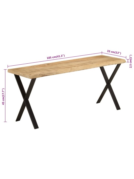 Sols, dabīgas formas malas, 105 cm, mango masīvkoks