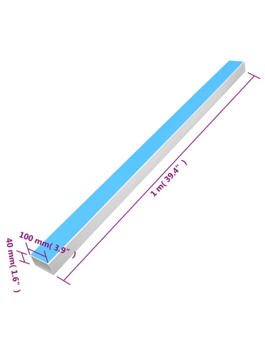 Kabeļu kanāli, pašlīmējoši, 100x40 mm, 10 m, pvc