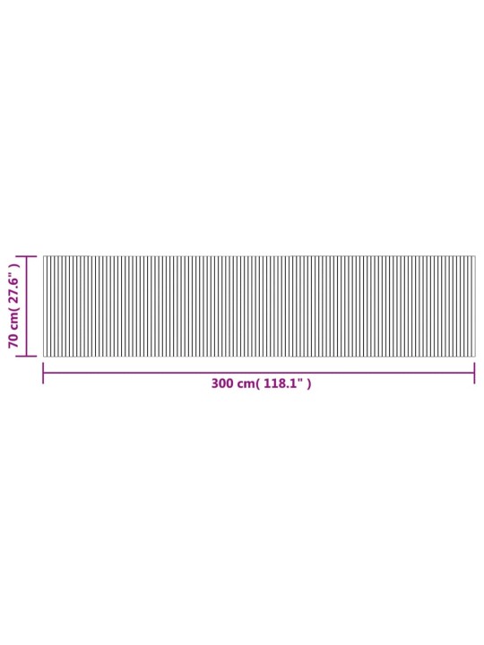 Paklājs, taisnstūra forma, melns, 70x300 cm, bambuss