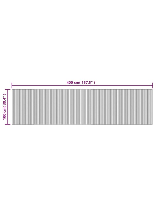 Paklājs, taisnstūra forma, melns, 100x400 cm, bambuss