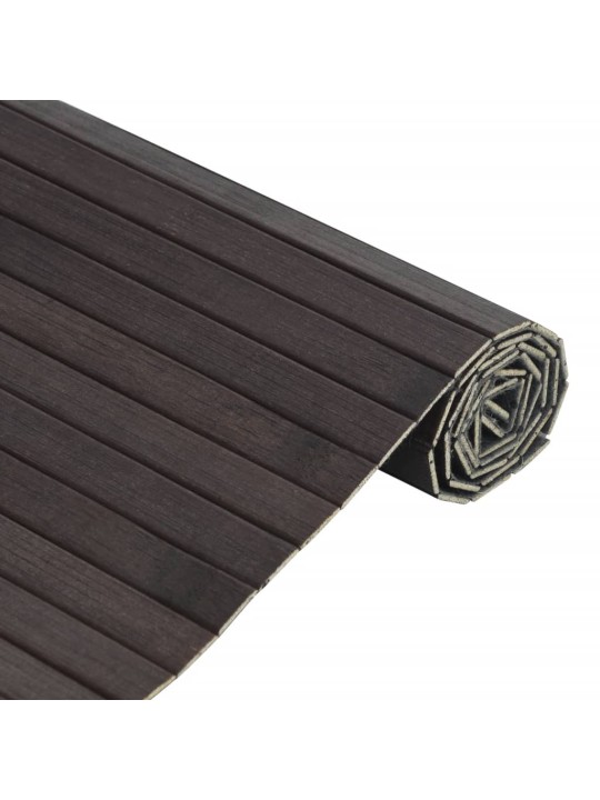 Paklājs, taisnstūra forma, tumši brūns, 100x400 cm, bambuss