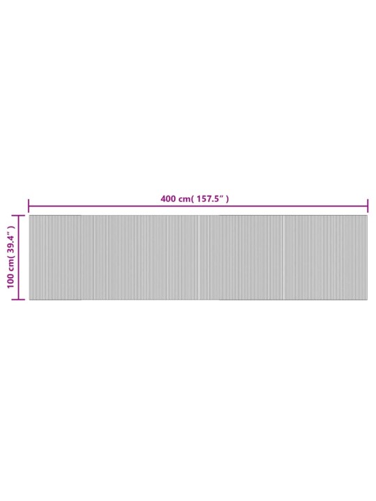 Paklājs, taisnstūra forma, tumši brūns, 100x400 cm, bambuss