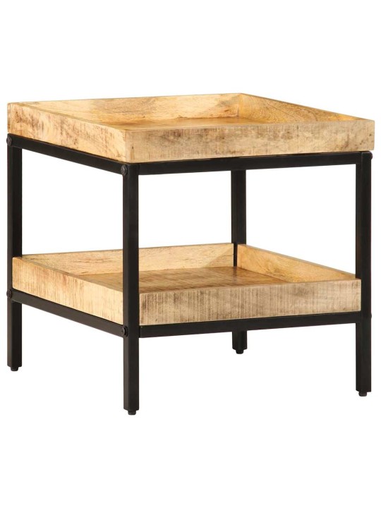 Sānu galds ar plauktu brūna 45 x 45 x 45 cm mango masīvkoks