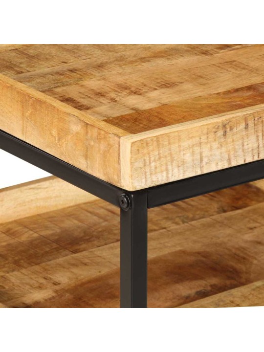 Sānu galds ar plauktu brūna 55 x 55 x 45 cm mango masīvkoks