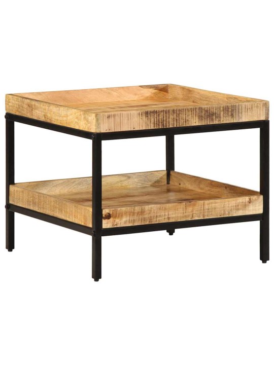 Sānu galds ar plauktu brūna 55 x 55 x 45 cm mango masīvkoks
