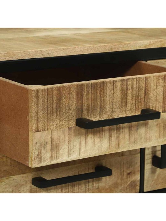 Konsoles galds ar durvīm brūna 100 x 35 x 70 cm mango masīvkoks