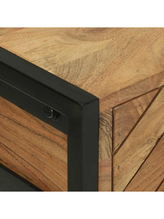 Konsoles galds ar plauktu brūna 90 x 35 x 75 cm mango masīvkoks
