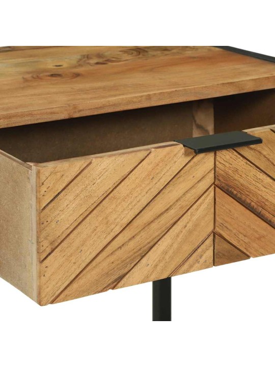 Konsoles galds ar plauktu brūna 90 x 35 x 75 cm mango masīvkoks