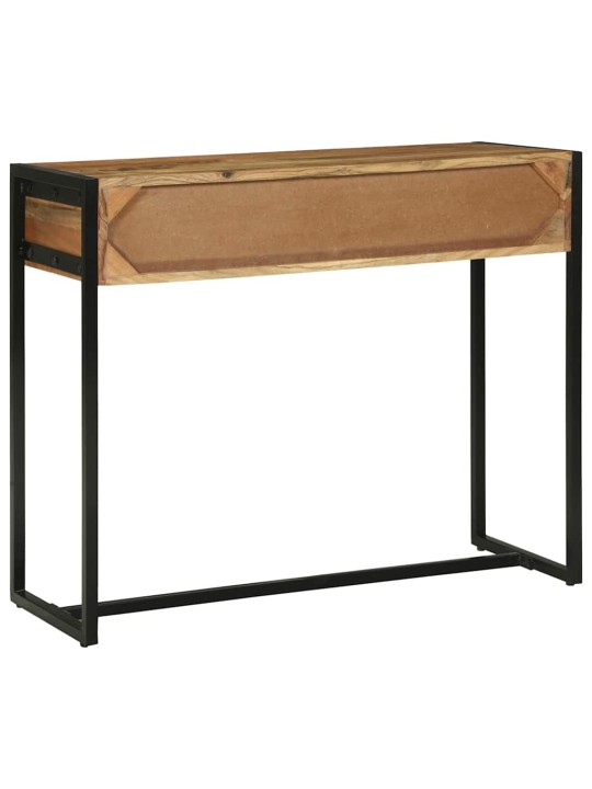 Konsoles galds ar plauktu brūna 90 x 35 x 75 cm mango masīvkoks