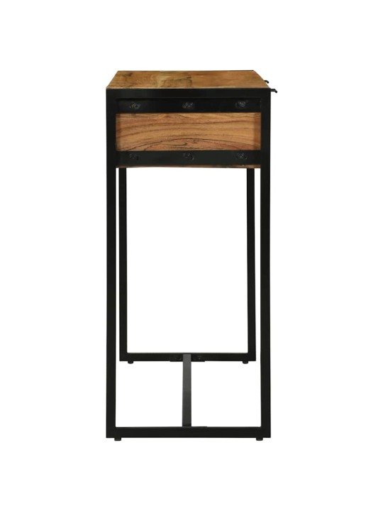 Konsoles galds ar plauktu brūna 90 x 35 x 75 cm mango masīvkoks