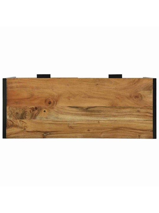Konsoles galds ar plauktu brūna 90 x 35 x 75 cm mango masīvkoks