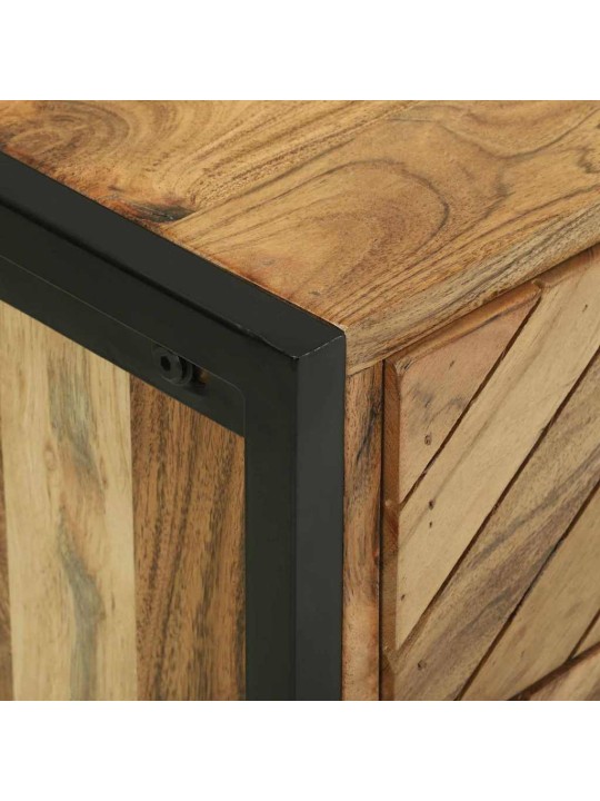 Konsoles galds ar plauktu brūna 90 x 35 x 80 cm mango masīvkoks