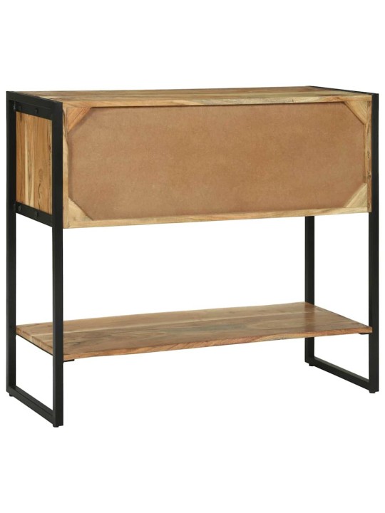 Konsoles galds ar plauktu brūna 90 x 35 x 80 cm mango masīvkoks