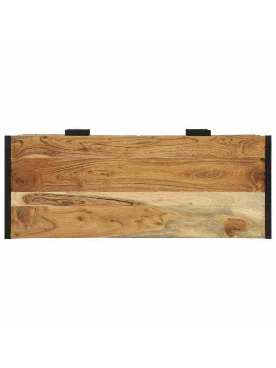 Konsoles galds ar plauktu brūna 90 x 35 x 80 cm mango masīvkoks