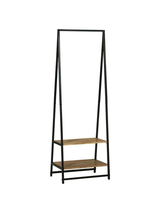 Apģērba statīvs melna 60 x 45 x 180 cm akācijas masīvkoks