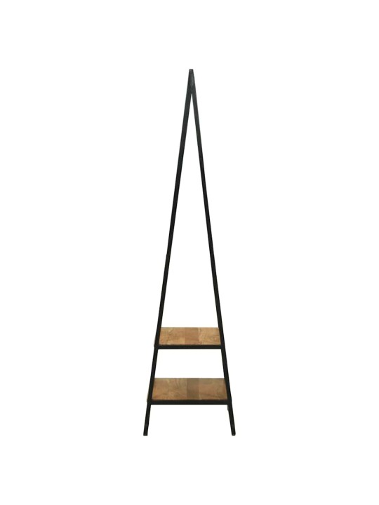 Apģērba statīvs melna 60 x 45 x 180 cm akācijas masīvkoks