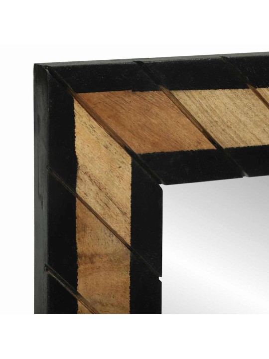 Spogulis melns un brūns 50 x 2 x 50 cm cieta koka akācija