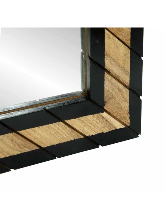 Spogulis melns un brūns 50 x 2 x 50 cm cieta koka akācija