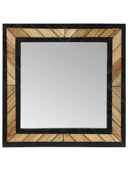 Spogulis melns un brūns 50 x 2 x 50 cm cieta koka akācija