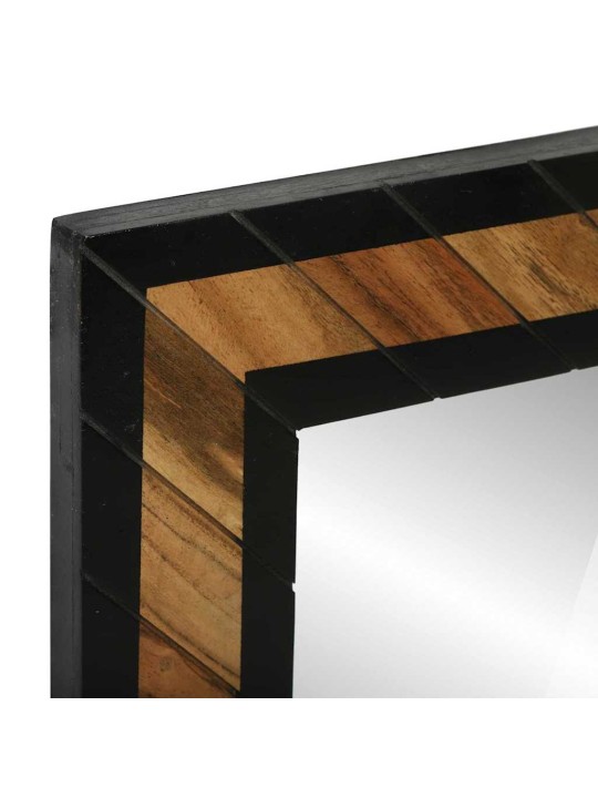 Spogulis melns un brūns 70 x 2 x 70 cm cieta koka akācija