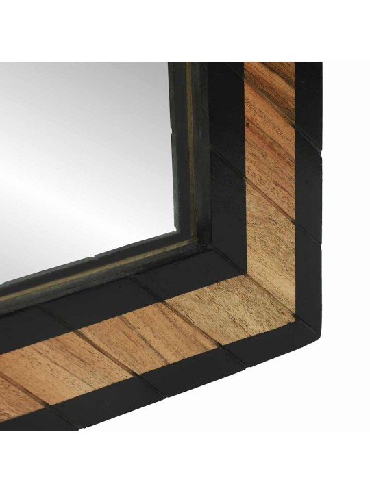 Spogulis melns un brūns 70 x 2 x 70 cm cieta koka akācija