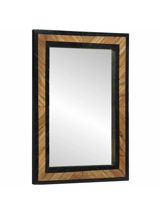 Spogulis melns un brūns 70 x 2 x 70 cm cieta koka akācija