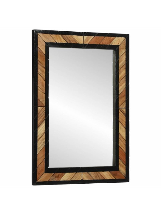 Spogulis melns un brūns 70 x 2 x 70 cm cieta koka akācija