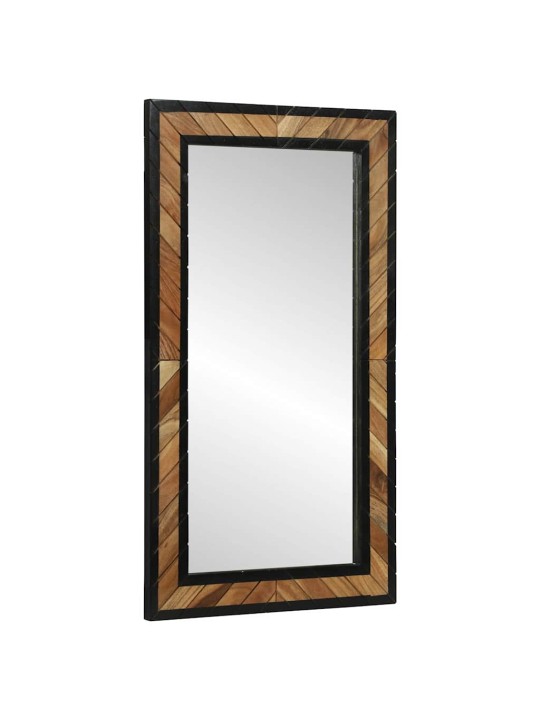 Spogulis melns un brūns 90 x 2 x 50 cm cieta koka akācija